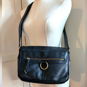 Marco Avane Soft Black leather Shoulder or crossbody bag purse vintage 90s